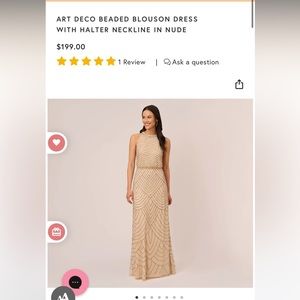 ART DECO BEADED BLOUSON DRESS
WITH HALTER NECKLINE IN TAUPE PINK